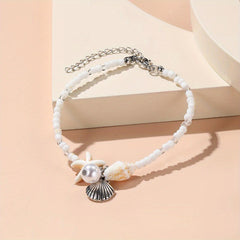 Starfish Conch Beach Anklet Beaded Ankle Bracelet