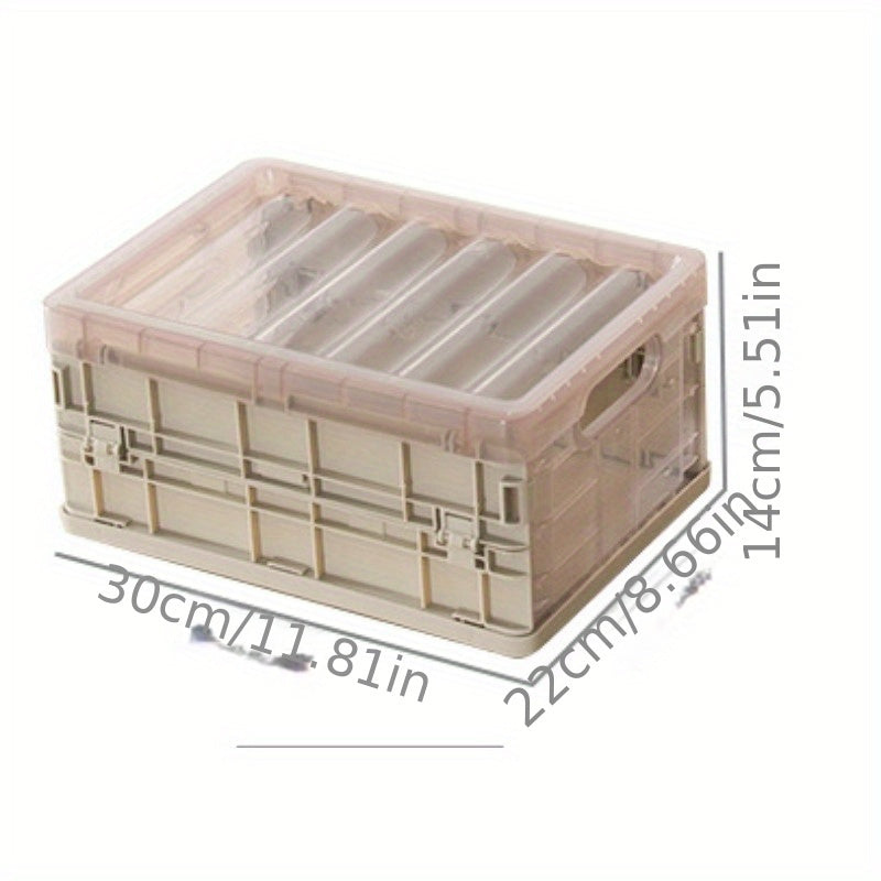 1pc Folding Storage Box Plastic Transparent Storage Cosmetics Clothes Organizing