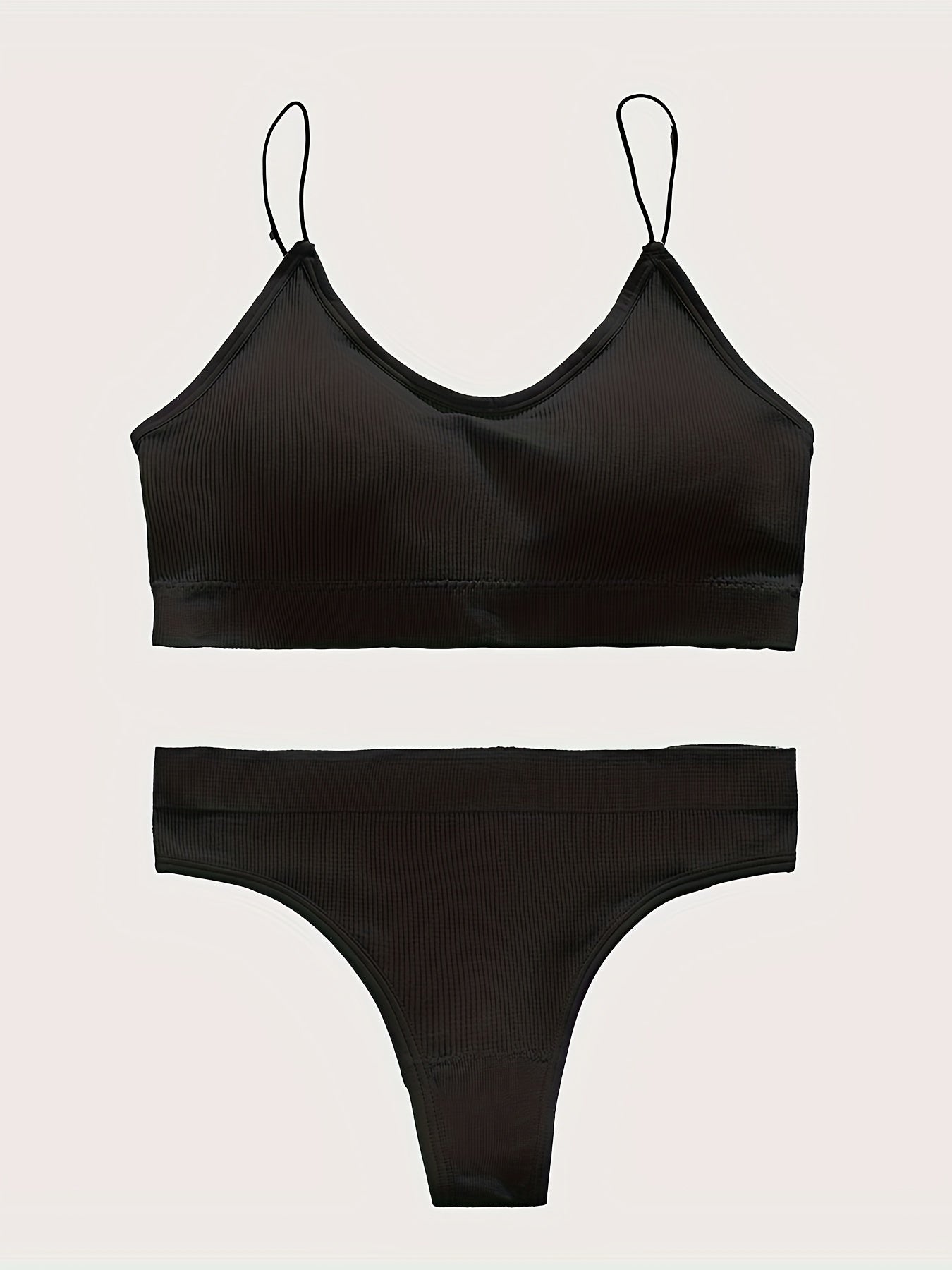 Wireless Bra & Thong Lingerie Set Women's Underwear