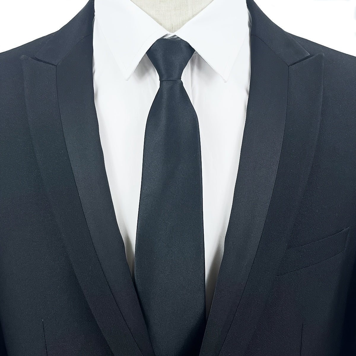 Men's Zipper Tie For Weddings and Business - Black