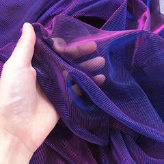 3yards Purple Neon Clothing Golden Wire Mesh Fabric