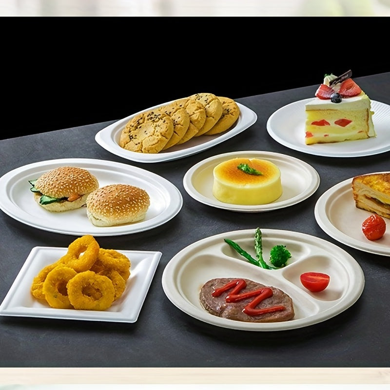 100 Compostable 7 Heavy Duty Dessert Trays Biodegradable