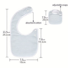 5pcs Waterproof Baby Cotton Bibs for Drooling Teething