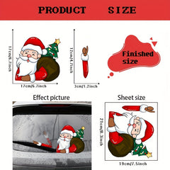 Cartoon Santa Claus Rear Windshield Wiper Sticker