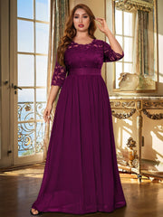  Lace Sleeve Maxi Wedding Dress