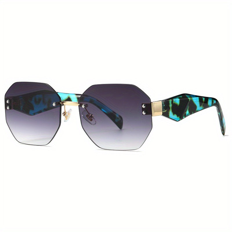 Rimless Rivet Sunglasses Gradient UV400 Driving Beach Summer Glasses