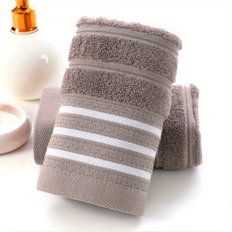 4pcs Striped Pattern Hand Towels Set Soft Skin-friendly Face Towel