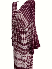  Tie Dye Striped Kimono Cover Up