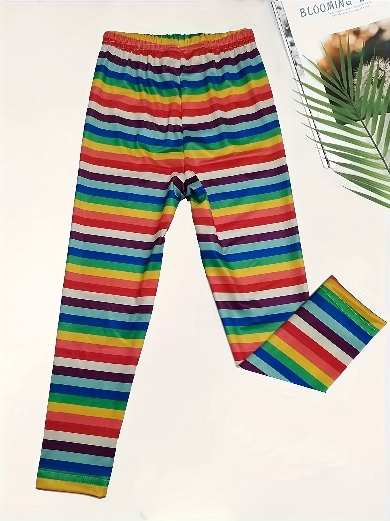 Rainbow Striped Leggings Girls All Seasons Sports Gift