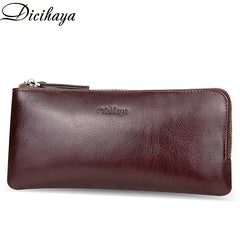 Dicihaya Men's Leather Zipper Handbag Large Capacity Wallet Clutch Bag
