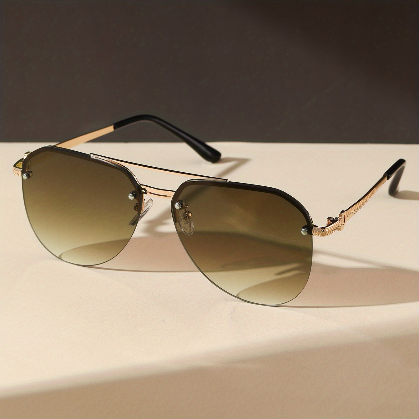Top Bar Aviator Sunglasses Gradient Metal UV400