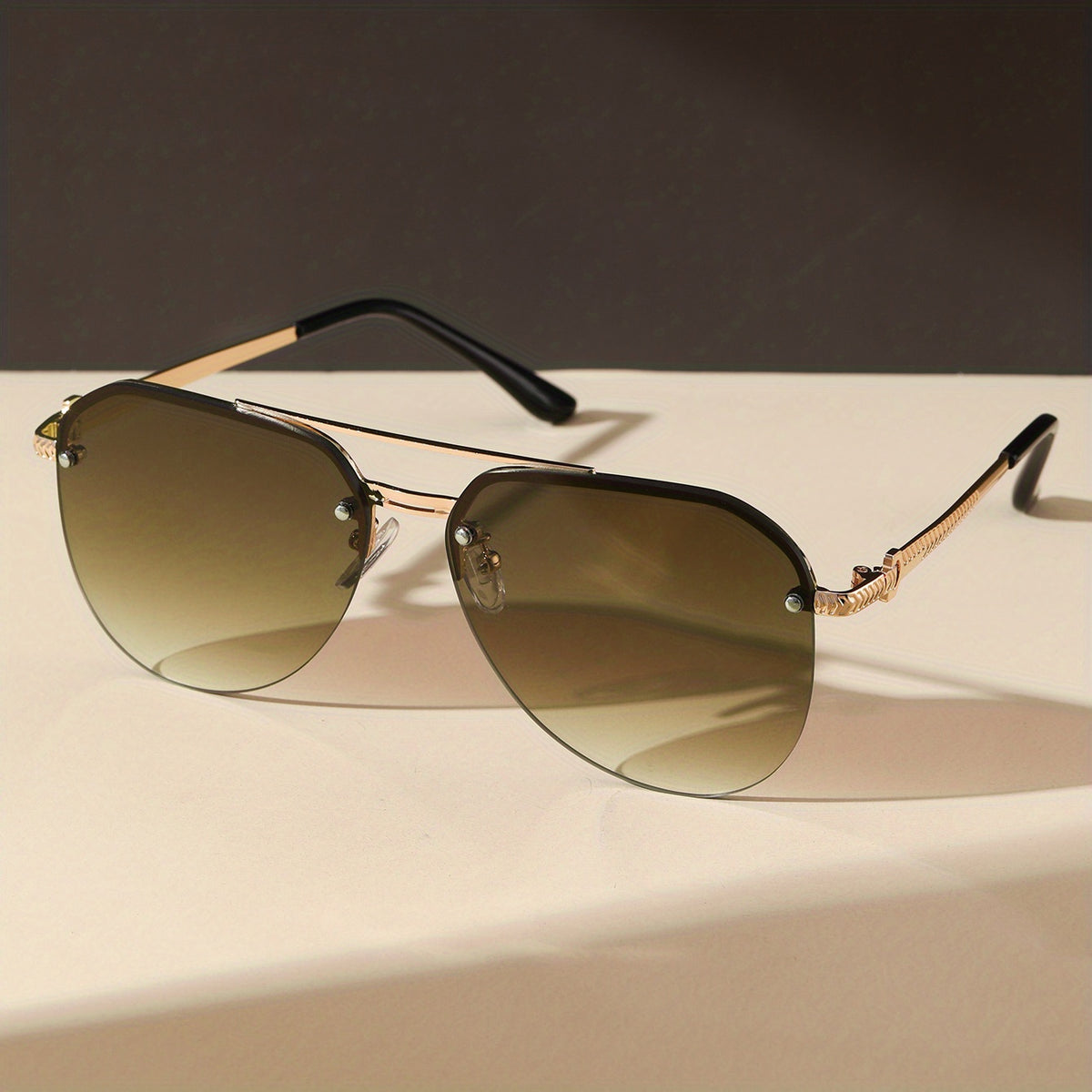 Top Bar Aviator Sunglasses Gradient Metal UV400