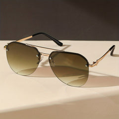 Top Bar Aviator Sunglasses Gradient Metal UV400