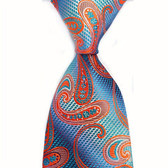 Men's Striped Floral Jacquard Necktie Business Wedding Party Gift
