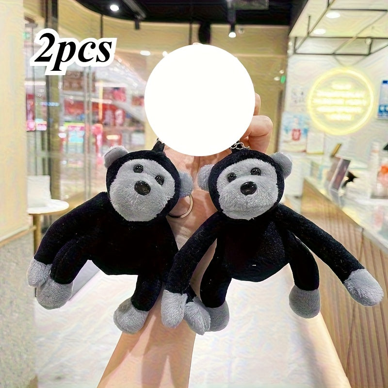 Funny Chimpanzee Plush Keychain with Expressive Eyes Bag Charm