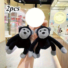 Funny Chimpanzee Plush Keychain with Expressive Eyes Bag Charm