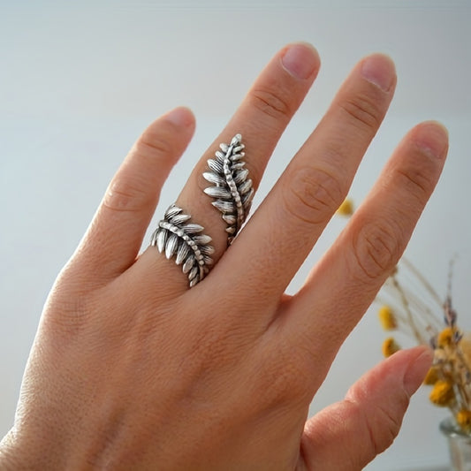 Vintage Leaf Design Finger Ring Jewelry