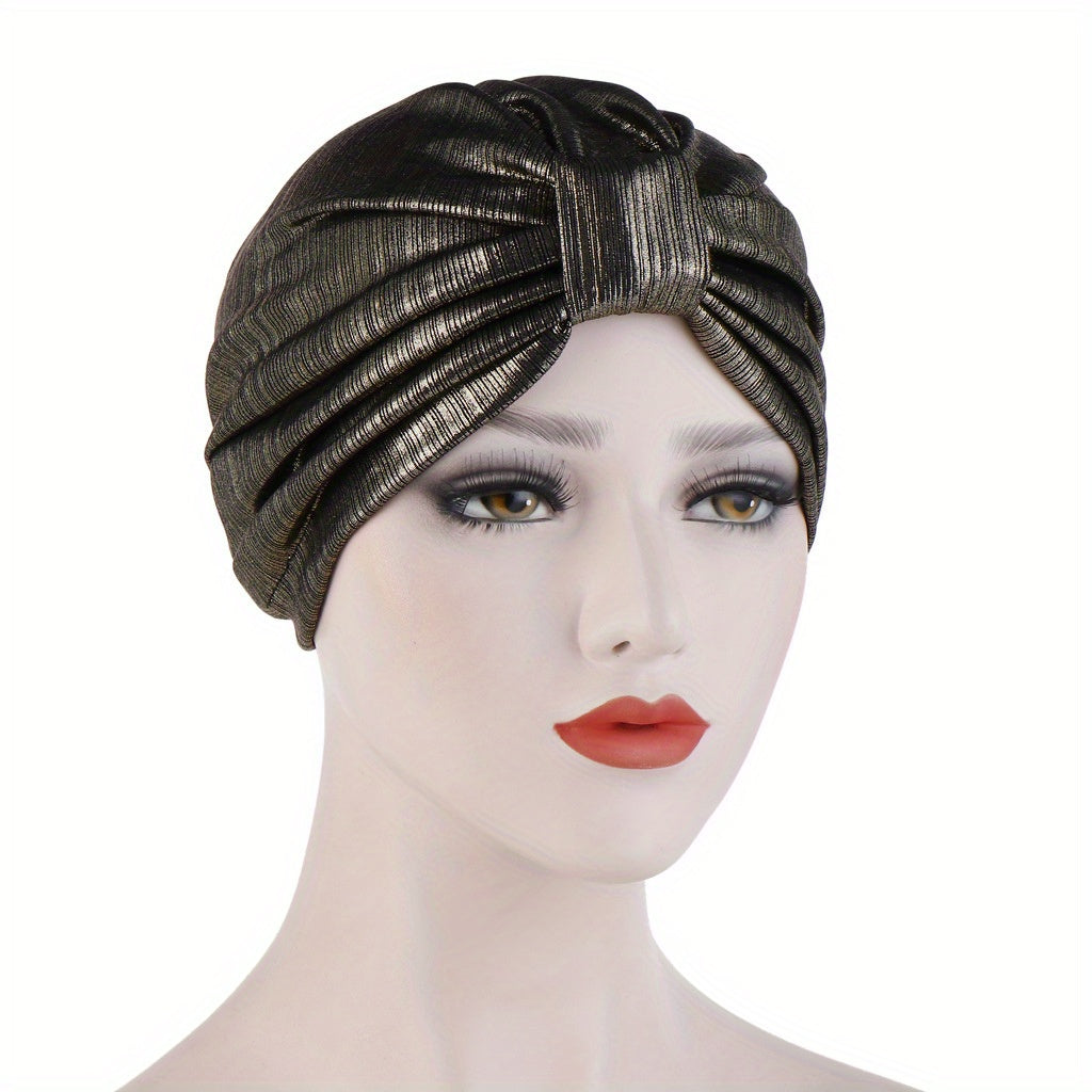 Elegant Laser Hot Stamping Turban Cap for Women
