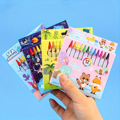 Dreamy Starry Sky Painting Set with 12 Crayon Pencils