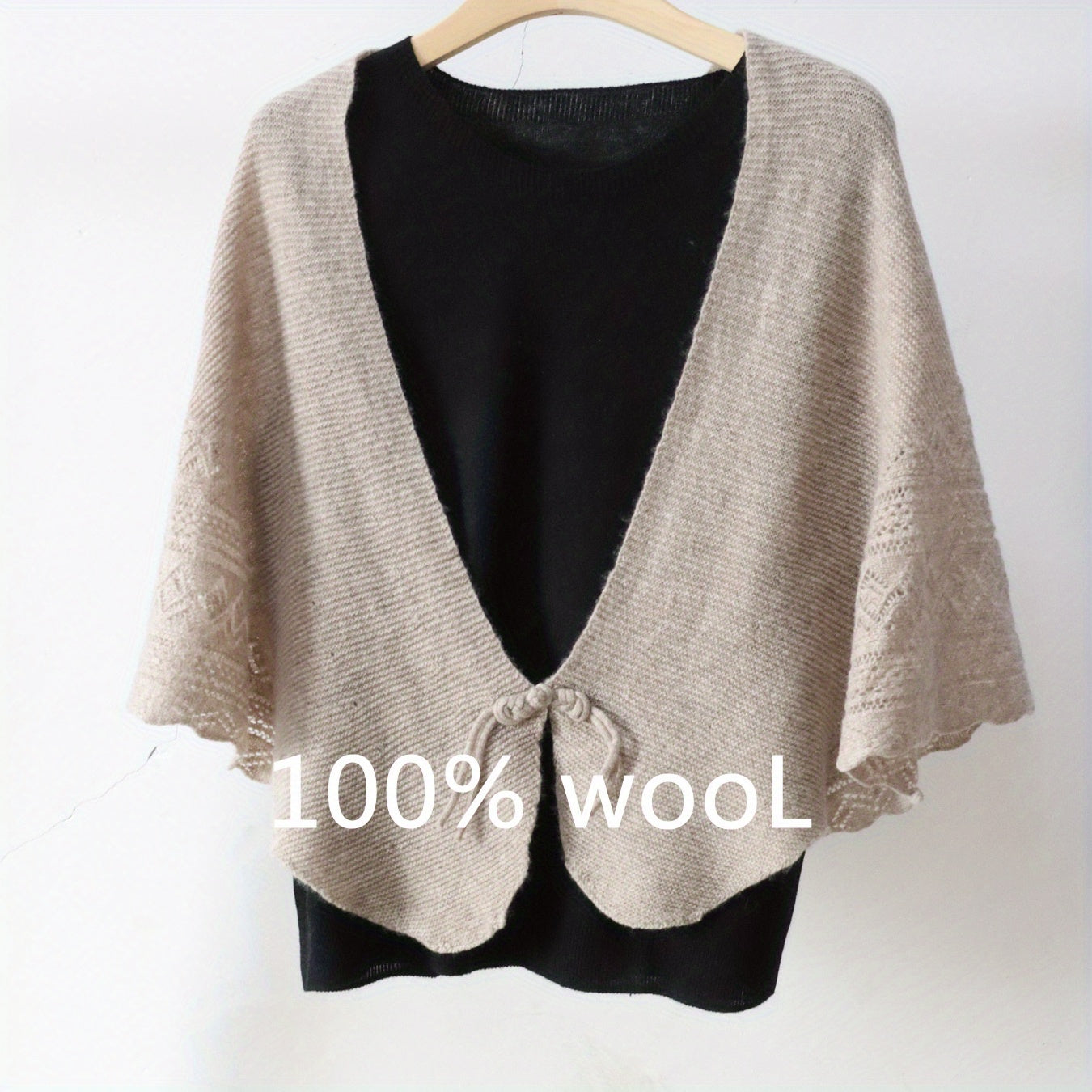Wool Hollow Out Shawl Wrap Warm Artifact for Women