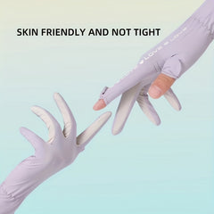 Breathable Elastic Sunscreen Gloves for Women