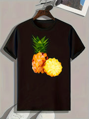 Pineapple Print Men's Tee for Summer