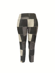  Colorblock High Rise Skinny Trousers