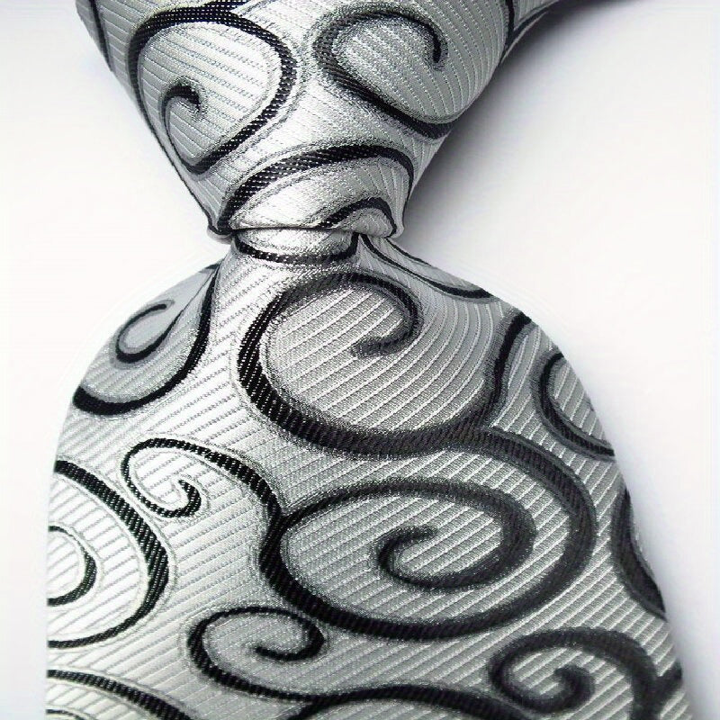 Polyester Cashew Flower Pattern Tie Men's Necktie Set Tie Red Jacquard Woven