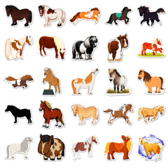 50pcs Animal Sticker Pack Reusable Vinyl Decals for Laptops Phones