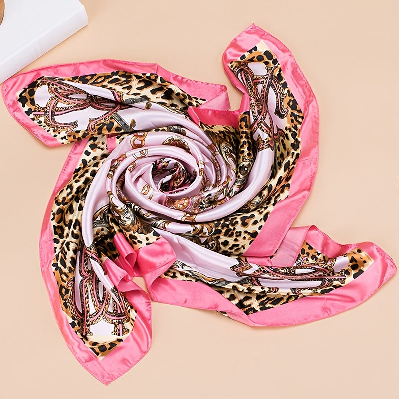 Print Silk Satin Scarf Female Shawls Head Scarf For Ladies