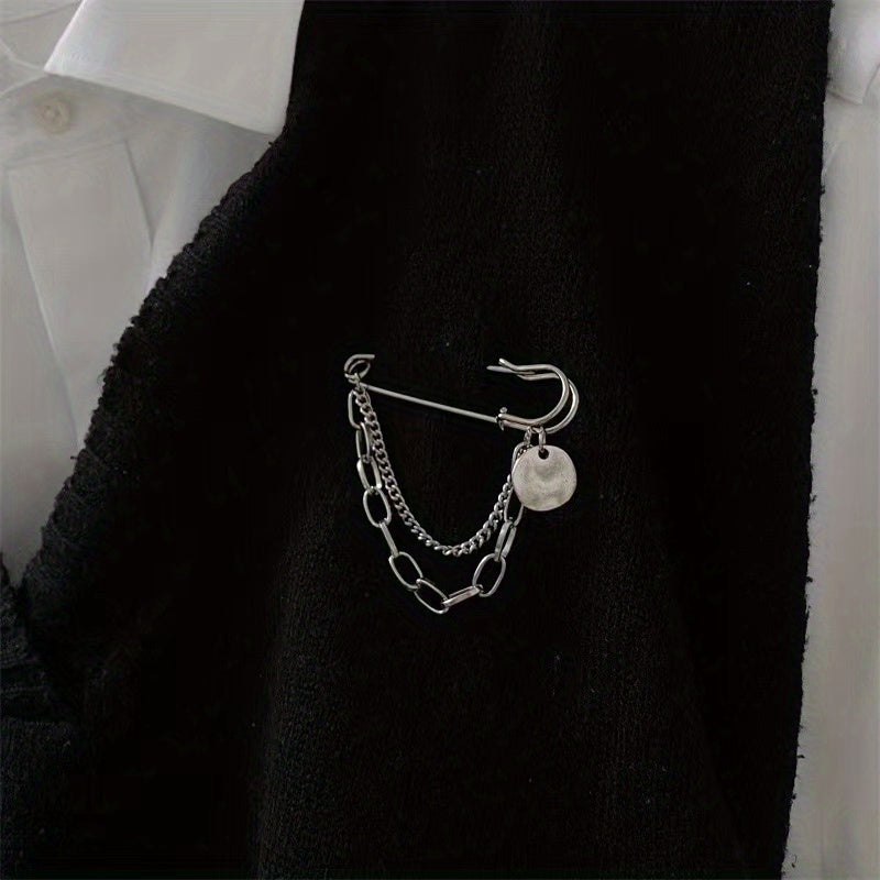 Minimalist Tassel Chain Brooch Pin Clothes Accessories