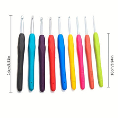 1pc Multicolor Handle Crochet Hook 2-10mm Knitting Tool for Handwork Hobby Craft