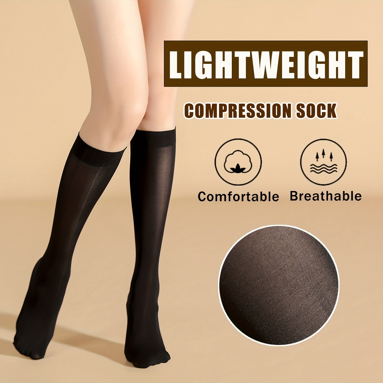 Breathable All-match Knee High Socks for Women