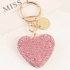 1pc Peach Heart Car Keychain Women Handbag Pendant Keyring Gift