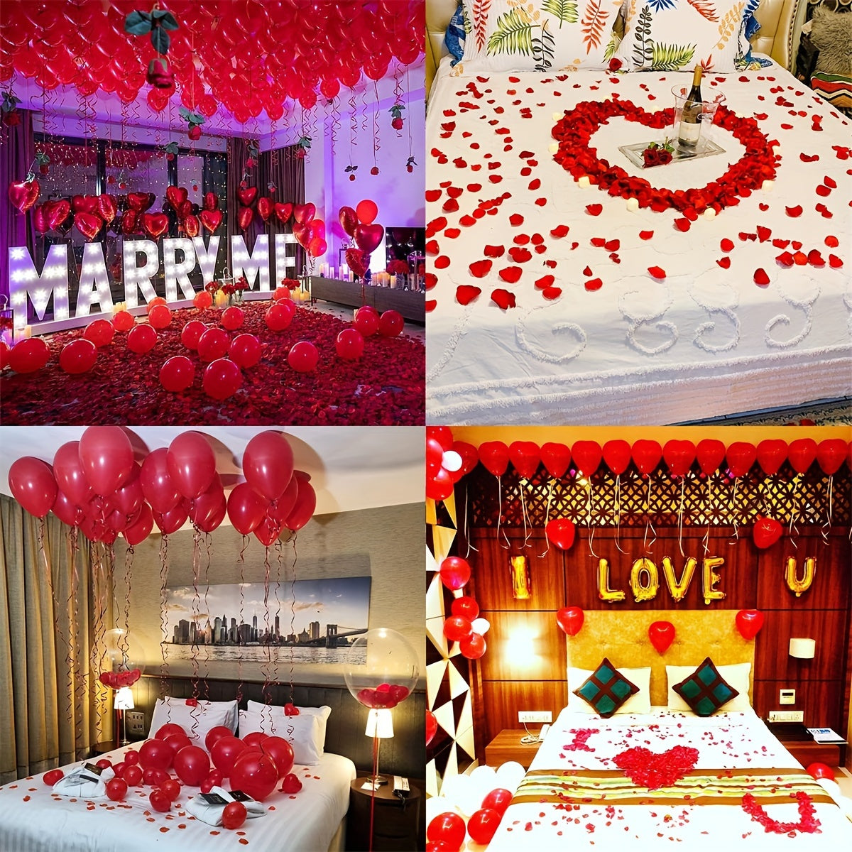 I Love You Balloon Set with 1000 Rose Petals