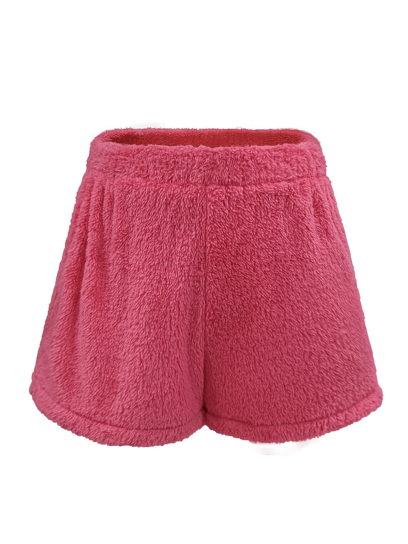  Solid Fuzzy Fleece Cardigan, Tank Top & Shorts Set
