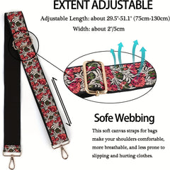 Flower Adjustable Crossbody Strap Replacement Vintage Guitar Purse Accessories
