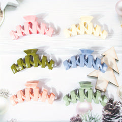 6pcs Gradient Twist Hair Claw Large Shark Claw Ponytail Holder Hair Accessories