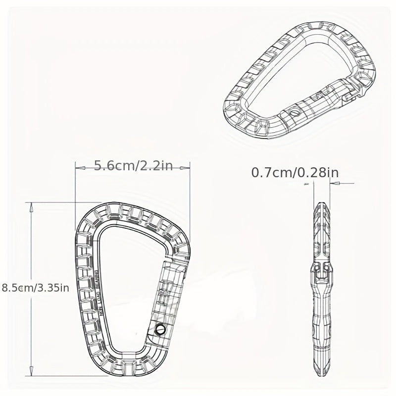 3pcs Plastic Steel Link D Ring for Outdoor Activities