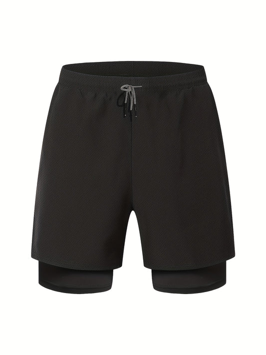 HOPLYNN Men's Running Shorts with Zipper Pocket Gym Workout