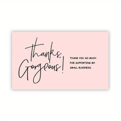Pink Coated Paper Thank You Card Business Bag Gift Decoration