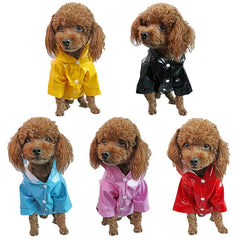 Pet PU Raincoat For Small Medium Dog Puppy Reflective Waterproof