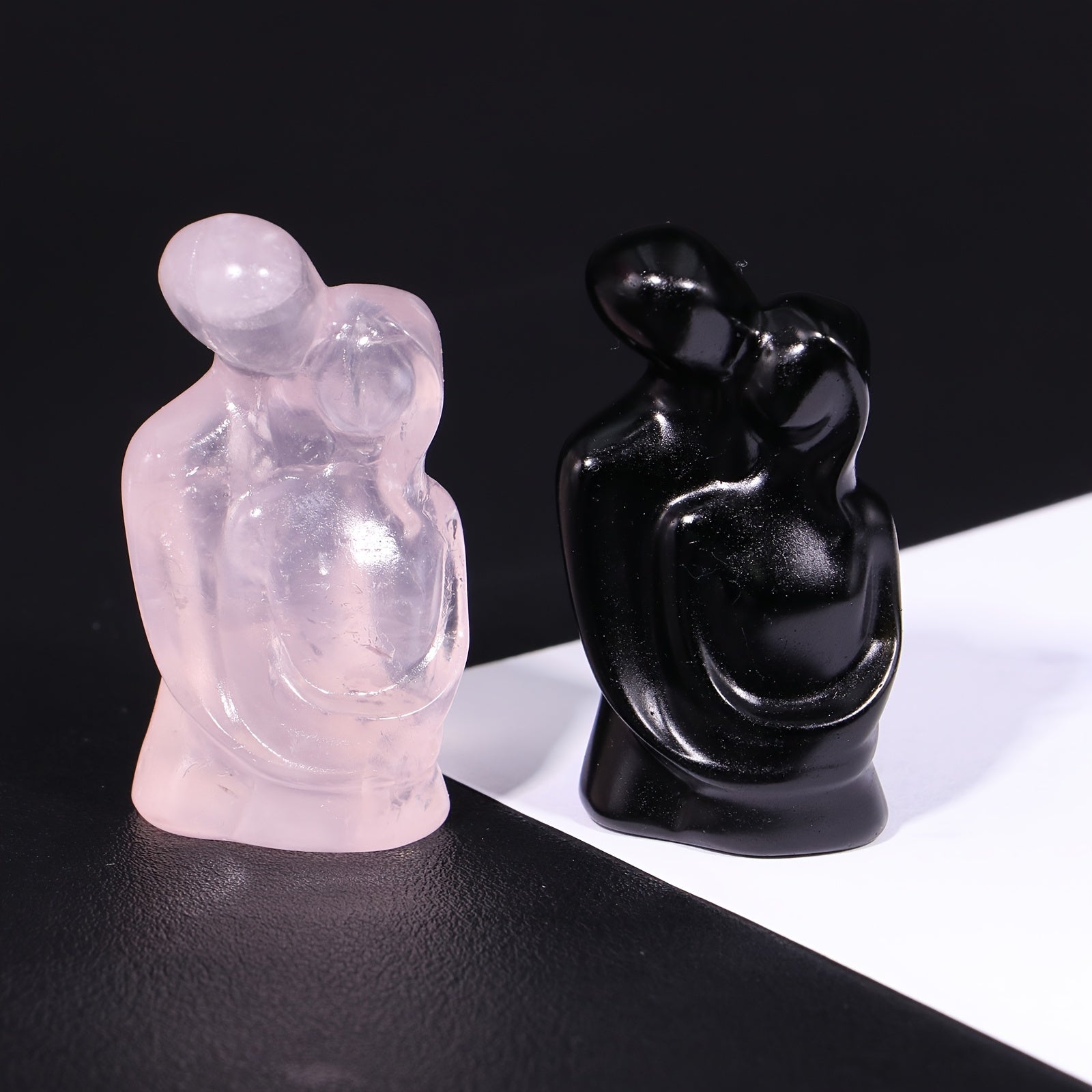 Natural Opal Rose Quartz Obsidian Red Network Carving Stones