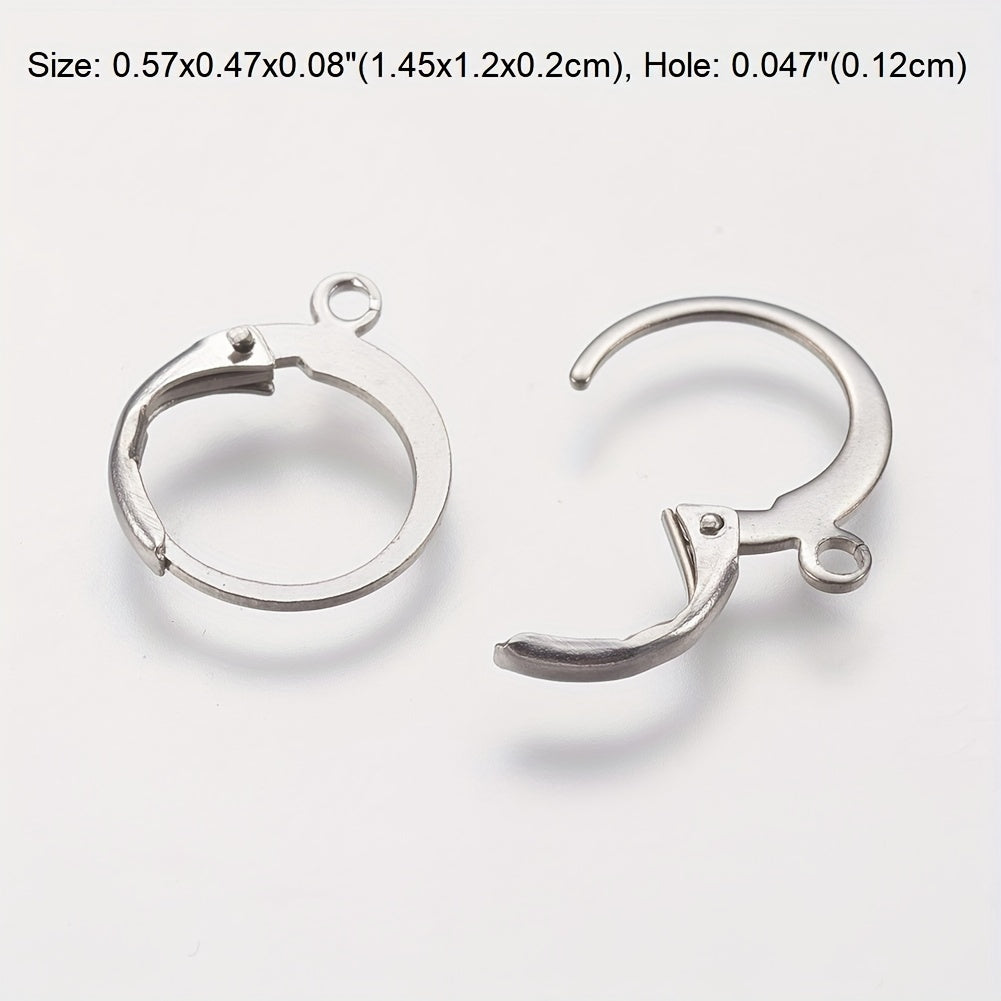 304 Stainless Steel Leverback Earrings 14.5x12x2mm
