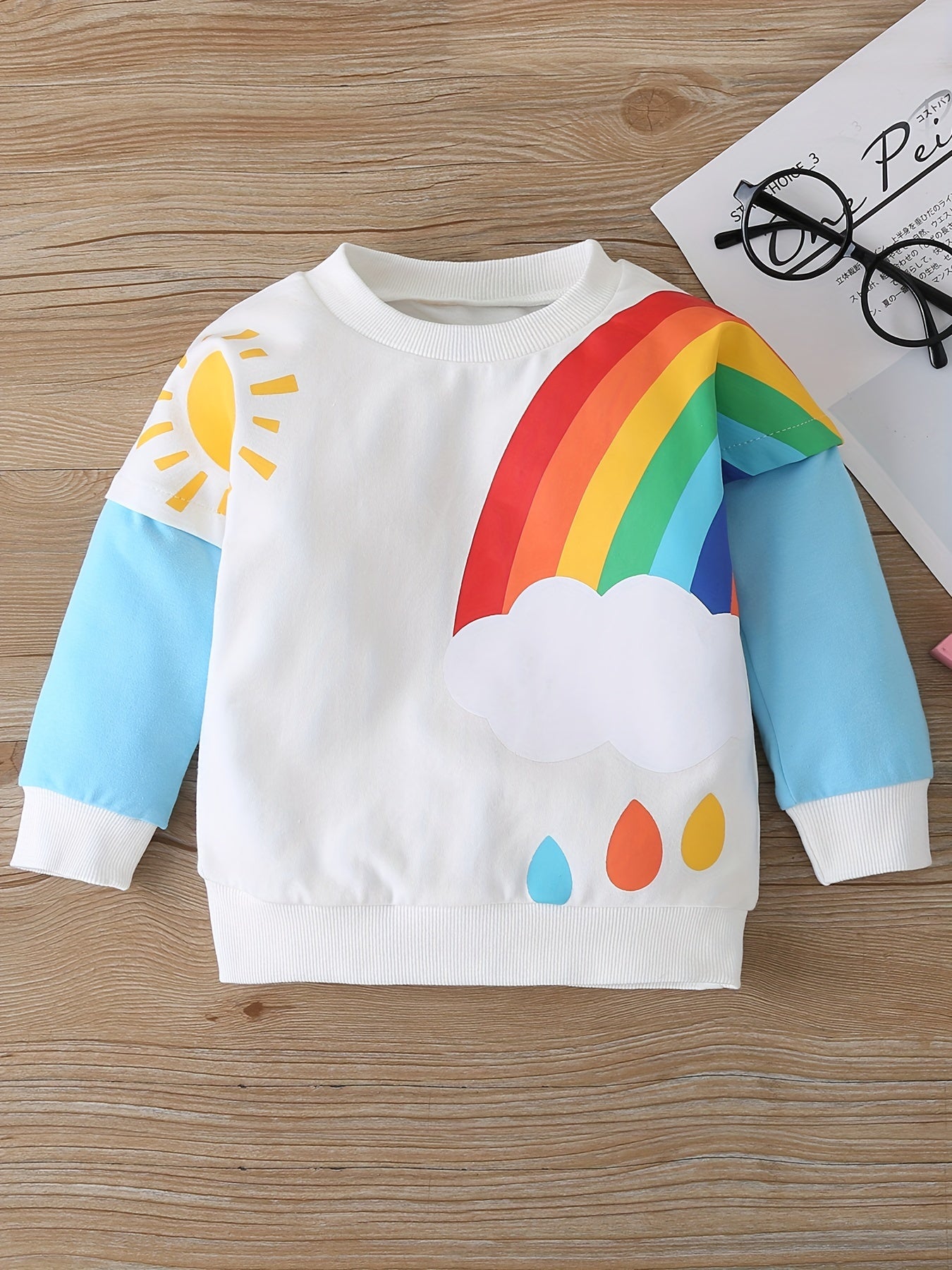 Boys Cartoon Rainbow Print Sweatshirt