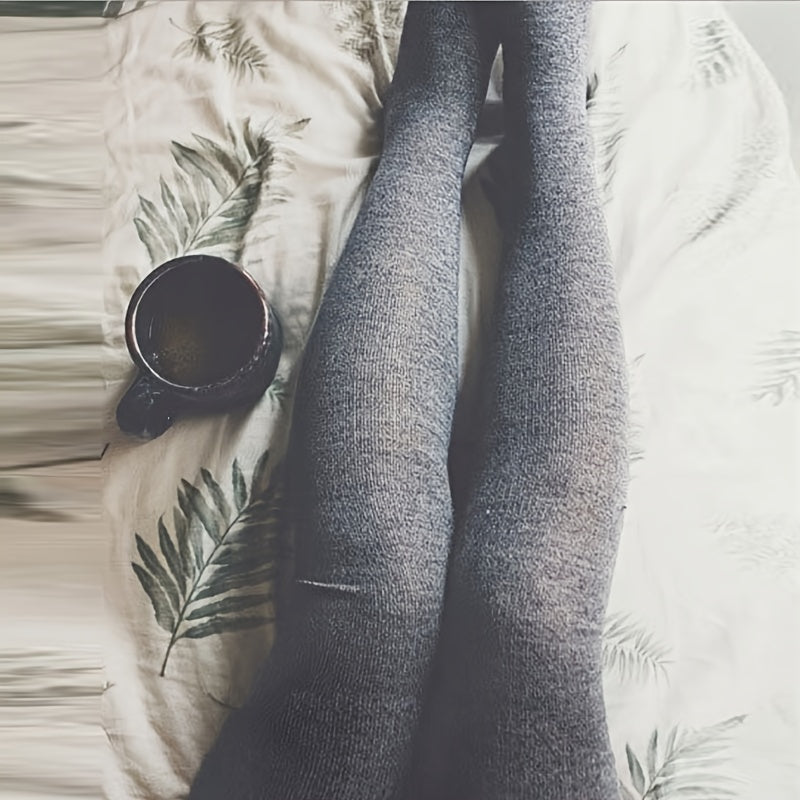 Solid Thigh High Socks Women's Stockings & Hosiery