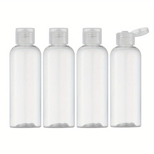 4pcs 100ml Empty Dispenser Container With Flip Top - Travel Bottle for Cosmetics