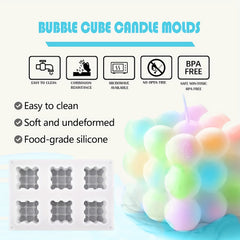 Bubble Silicone Baking Mold - 6 Cavity Candle & Dessert Mold