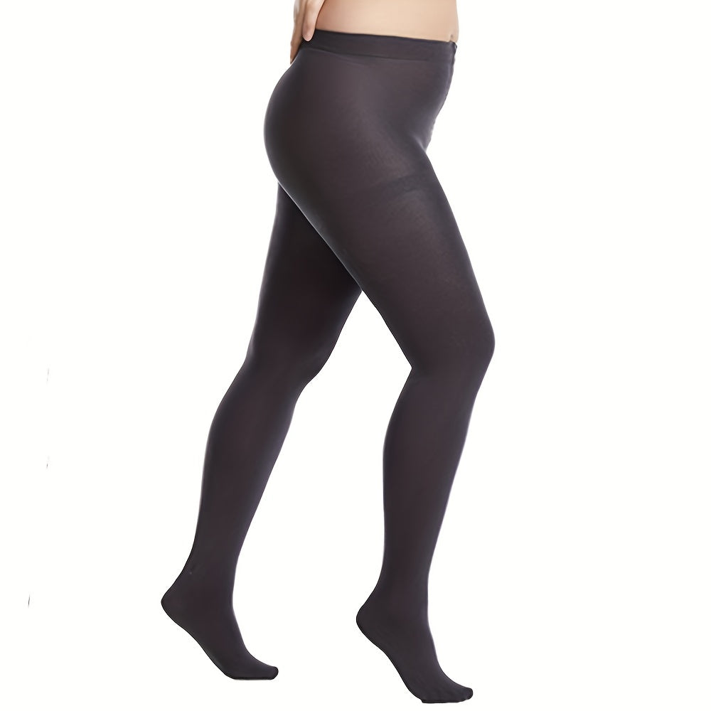 0XL 2XL Women's Plus Solid Fleece Lined Pantyhose