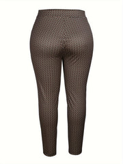  Houndstooth Print High Rise Skinny Trousers